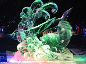 哈尔滨冰雪展冰雕 浪