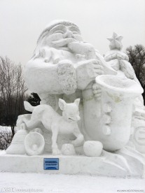 哈尔滨冰雪展雪雕《圣诞老人》