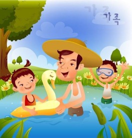 卡通家庭插画矢量素材