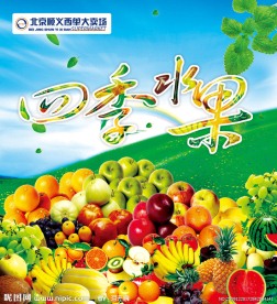 广告 设计 DM 宣传单 超市 商场 水果 四季 草
