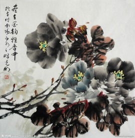 墨牡丹 姜光明 中国 卧龙书画院 院长