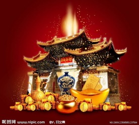 金玉满堂中国风PSD分层模板 金银珠宝