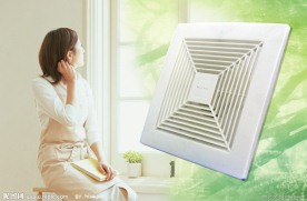 美女换气扇绿色背景