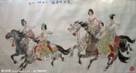唐女游春图