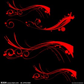 黑色背景 红色花纹 花纹源文件 潮流花纹