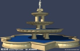3D MAX 模型 水池喷泉