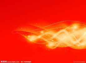 红色光影波浪线科技