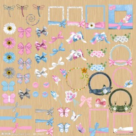 粉色蝴蝶结边框