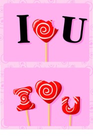 I love you 糖果矢量素材