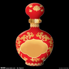 酒瓶 大红色酒瓶 红瓷酒瓶 瓶子
