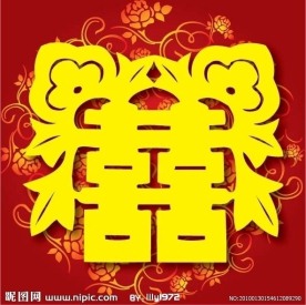 婚庆 喜字 红双喜 带精美底纹的双喜