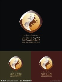 西班牙公馆 房地产 楼盘 logo 标志设计
