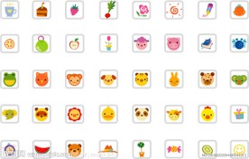 方形可爱小图标矢量素材