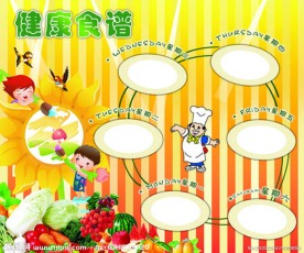 幼儿园食谱（改）KT板写真裱纸板