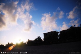 三亚风景剪影风格