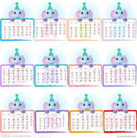 2011年卡通台历日期模板