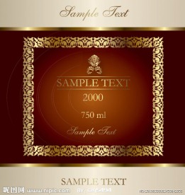 欧式华丽花纹瓶贴矢量素材