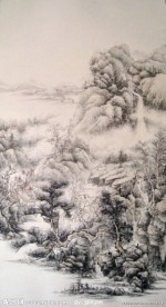 文波 雨洗山根图
