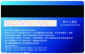 蓝色美发贵宾卡设计（反面）