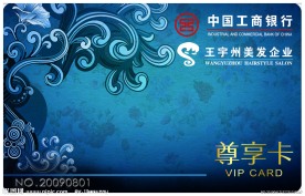 蓝色美发贵宾卡设计（正面） 2