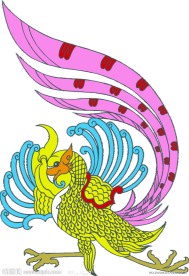 单只凤凰艺术插图