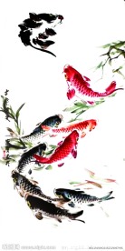 水墨画鱼