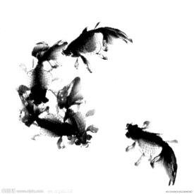 水墨画鱼