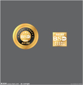 圆形和方形金色标志设计