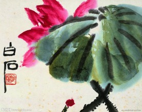 荷花国画
