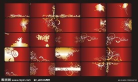 名片 金色花纹图片