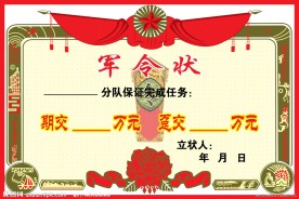 军令状奖状模板