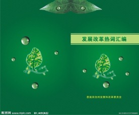 封面设计素材 模版 水滴 花纹 树叶