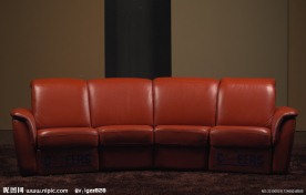 红色真皮沙发