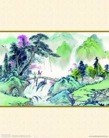 移门山水画