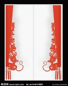 红色花纹