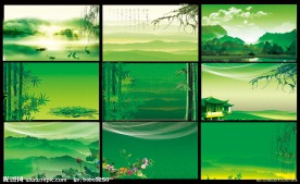 绿色背景展板