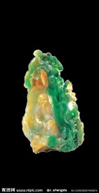 翡翠玉雕摆件山中悟道