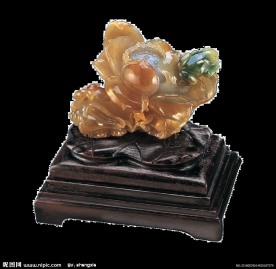 翡翠玉雕摆件荷花