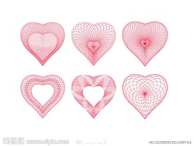 六款 心形防伪底纹