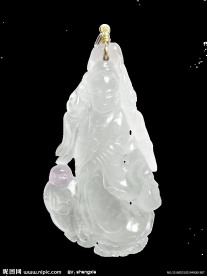 羊脂白玉观音挂件
