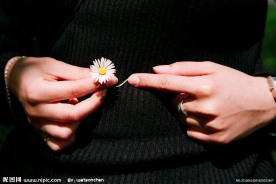 手拿小花
