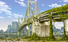 手绘大桥 效果图 大桥