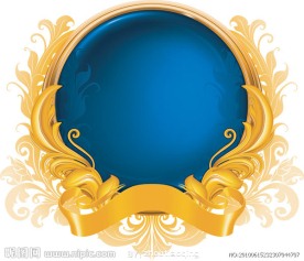 金色花纹丝带图形