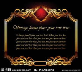欧式金色花纹边框