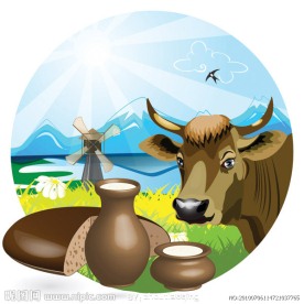 牛奶主题矢量素材