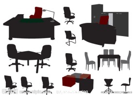 办公家具矢量素材