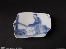 清 康熙青花高士人物标本