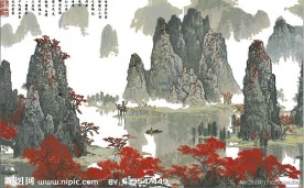 十字绣图纸漓江山水