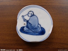 明 清青花僧人咏经人物标本