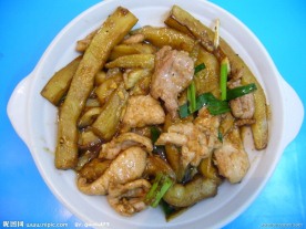 茄子炒肉片